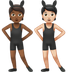 Wie Personen mit Hasenohren: mitteldunkle Hautfarbe, helle Hautfarbe Emoji auf Apple aussieht.