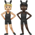 Wie Personen mit Hasenohren: mittelhelle Hautfarbe, dunkle Hautfarbe Emoji auf Apple aussieht.