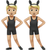 Wie Personen mit Hasenohren: mittelhelle Hautfarbe Emoji auf Apple aussieht.
