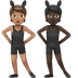 Wie Personen mit Hasenohren: mittlere Hautfarbe, dunkle Hautfarbe Emoji auf Apple aussieht.