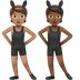 Wie Personen mit Hasenohren: mittlere Hautfarbe, mitteldunkle Hautfarbe Emoji auf Apple aussieht.