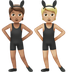 Wie Personen mit Hasenohren: mittlere Hautfarbe, mittelhelle Hautfarbe Emoji auf Apple aussieht.