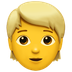 Jak wygląda emoji Osoba z włosami blond w Apple.