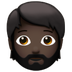 Bagaimana Person: Dark Skin Tone, Beard emoji terlihat di Apple.