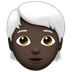 Bagaimana Person: Dark Skin Tone, White Hair emoji terlihat di Apple.