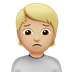 Bagaimana Person Frowning: Medium-Light Skin Tone emoji terlihat di Apple.