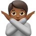 Bagaimana Person Gesturing NO: Medium-Dark Skin Tone emoji terlihat di Apple.