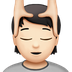 Bagaimana emoji Urut muka: ton kulit cerah kelihatan di Apple.