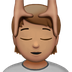 Bagaimana Person Getting Massage: Medium Skin Tone emoji terlihat di Apple.