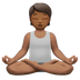 Bagaimana Person in Lotus Position: Medium-Dark Skin Tone emoji terlihat di Apple.