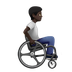 Bagaimana Person in Manual Wheelchair Facing Right: Dark Skin Tone emoji terlihat di Apple.