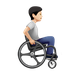 Bagaimana Person in Manual Wheelchair Facing Right: Light Skin Tone emoji terlihat di Apple.