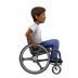 Bagaimana Person in Manual Wheelchair Facing Right: Medium-Dark Skin Tone emoji terlihat di Apple.