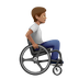 Bagaimana Person in Manual Wheelchair Facing Right: Medium Skin Tone emoji terlihat di Apple.