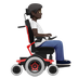 Bagaimana Person in Motorized Wheelchair Facing Right: Dark Skin Tone emoji terlihat di Apple.