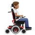 Bagaimana Person in Motorized Wheelchair Facing Right: Medium Skin Tone emoji terlihat di Apple.