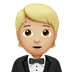 Bagaimana Person in Tuxedo: Medium-Light Skin Tone emoji terlihat di Apple.