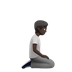 Bagaimana Person Kneeling Facing Right: Dark Skin Tone emoji terlihat di Apple.