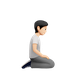 Bagaimana Person Kneeling Facing Right: Light Skin Tone emoji terlihat di Apple.