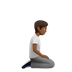 Bagaimana Person Kneeling Facing Right: Medium-Dark Skin Tone emoji terlihat di Apple.