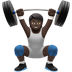 Bagaimana Person Lifting Weights: Dark Skin Tone emoji terlihat di Apple.