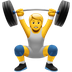 Bagaimana Person Lifting Weights emoji terlihat di Apple.