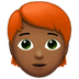 Bagaimana Person: Medium-Dark Skin Tone, Red Hair emoji terlihat di Apple.