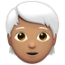 Bagaimana Person: Medium Skin Tone, White Hair emoji terlihat di Apple.