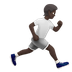 Bagaimana Person Running Facing Right: Dark Skin Tone emoji terlihat di Apple.