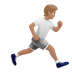 Bagaimana Person Running Facing Right: Medium Skin Tone emoji terlihat di Apple.