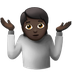 Bagaimana Person Shrugging: Dark Skin Tone emoji terlihat di Apple.