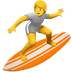 Bagaimana Person Surfing emoji terlihat di Apple.