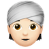 Bagaimana Person Wearing Turban: Light Skin Tone emoji terlihat di Apple.