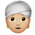 Jak wygląda emoji Osoba w turbanie: karnacja średnio jasna w Apple.