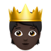 Bagaimana Person with Crown: Dark Skin Tone emoji terlihat di Apple.