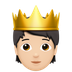 Bagaimana Person with Crown: Light Skin Tone emoji terlihat di Apple.