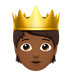 Bagaimana Person with Crown: Medium-Dark Skin Tone emoji terlihat di Apple.