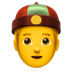 איך אדם עם כובע סיני emoji נראה על Apple.