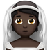 Bagaimana Person with Veil: Dark Skin Tone emoji terlihat di Apple.