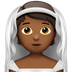 Bagaimana Person with Veil: Medium-Dark Skin Tone emoji terlihat di Apple.