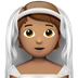 Bagaimana Person with Veil: Medium Skin Tone emoji terlihat di Apple.