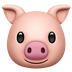 Bagaimana Pig Face emoji terlihat di Apple.