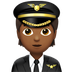 Bagaimana Pilot: Medium-Dark Skin Tone emoji terlihat di Apple.