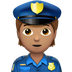 Jak wygląda emoji Policjant: karnacja średnia w Apple.