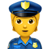 Jak wygląda emoji Policjant w Apple.