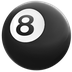 Bagaimana Pool 8 Ball emoji terlihat di Apple.