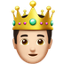 Jak wygląda emoji Książę: karnacja jasna w Apple.