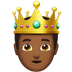 איך נסיך עם כתר: גוון עור כהה בינוני emoji נראה על Apple.