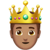 איך נסיך עם כתר: גוון עור בינוני emoji נראה על Apple.