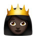 Bagaimana Princess: Dark Skin Tone emoji terlihat di Apple.